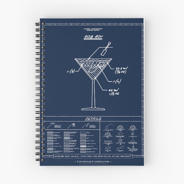 Item preview, Rob Roy Cocktail Blueprint (Light Ink) designed and sold by CocktailCadre.