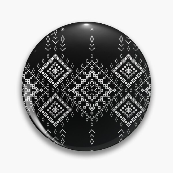 Item preview, Monochrome Ethnic Pixel Border Design designed and sold by Khwanchai.