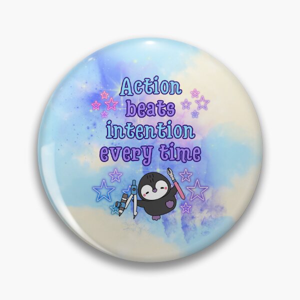 Item preview, Action Over Intention | Cute Penguin with Galaxy Tools designed and sold by MagicContOasis.