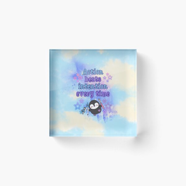 Item preview, Action Over Intention | Cute Penguin with Galaxy Tools designed and sold by MagicContOasis.