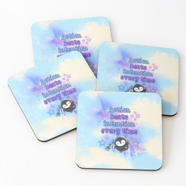 Item preview, Action Over Intention | Cute Penguin with Galaxy Tools designed and sold by MagicContOasis.