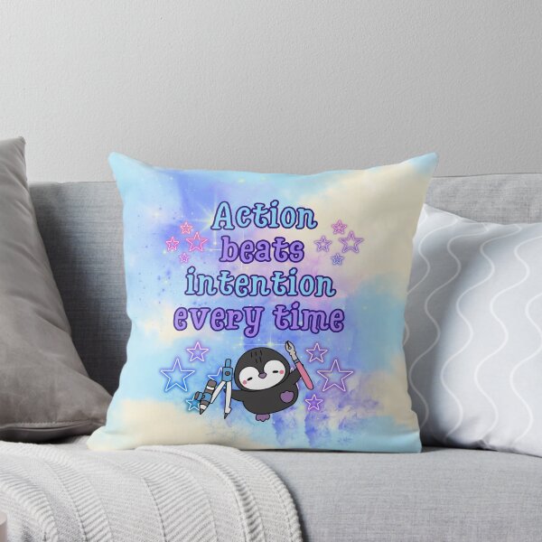 Item preview, Action Over Intention | Cute Penguin with Galaxy Tools designed and sold by MagicContOasis.