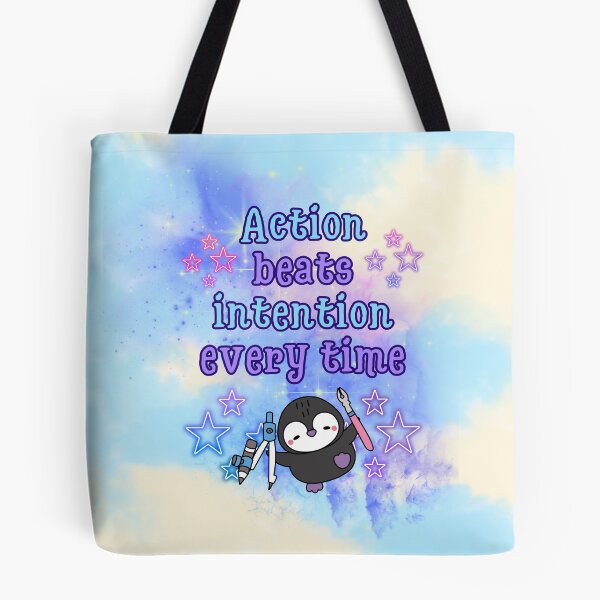 Item preview, Action Over Intention | Cute Penguin with Galaxy Tools designed and sold by MagicContOasis.