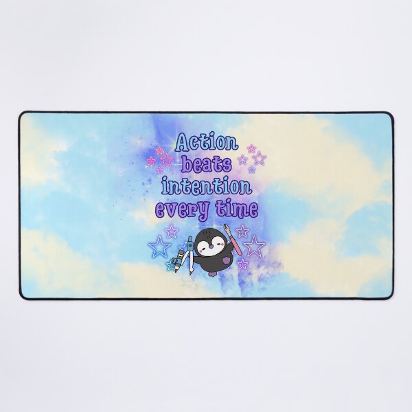 Item preview, Action Over Intention | Cute Penguin with Galaxy Tools designed and sold by MagicContOasis.