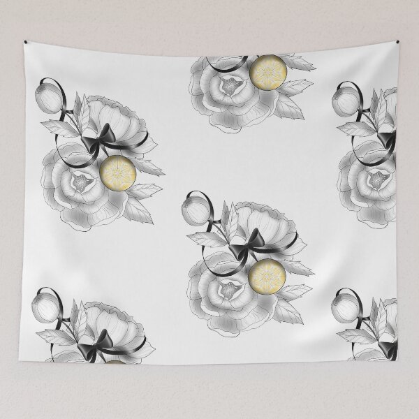 Item preview, Peony Flowers and yellow diamond designed and sold by Hallie Odom.