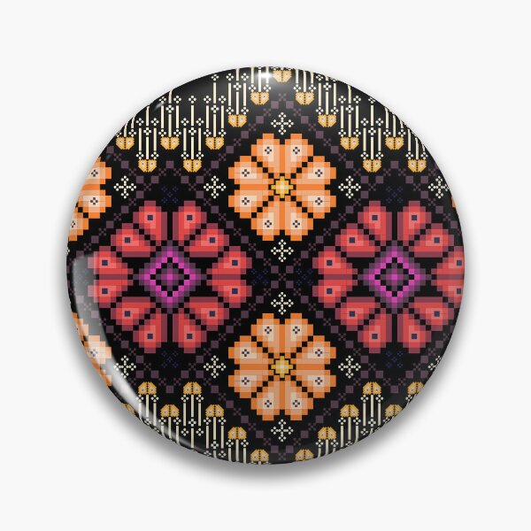 Item preview, Vibrant Ethnic Pixel Border Design - Amber & Magenta designed and sold by Khwanchai.