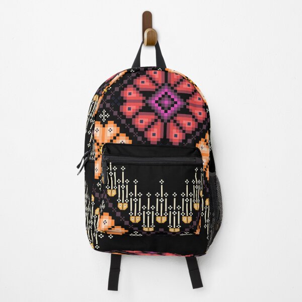 Item preview, Vibrant Ethnic Pixel Border Design - Amber & Magenta designed and sold by Khwanchai.