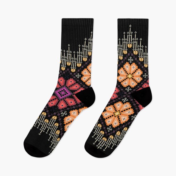 Item preview, Vibrant Ethnic Pixel Border Design - Amber & Magenta designed and sold by Khwanchai.
