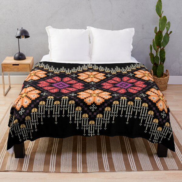 Item preview, Vibrant Ethnic Pixel Border Design - Amber & Magenta designed and sold by Khwanchai.