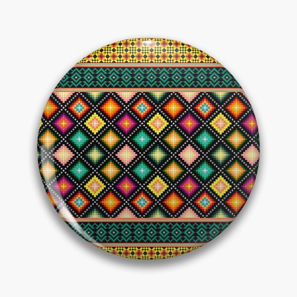 Item preview, Vibrant Multi-Color Ethnic Pixel Border Design designed and sold by Khwanchai.
