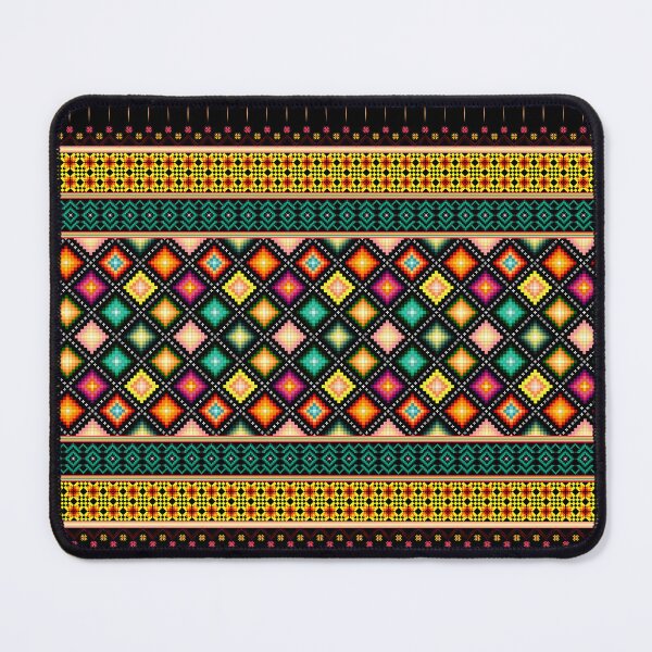Item preview, Vibrant Multi-Color Ethnic Pixel Border Design designed and sold by Khwanchai.