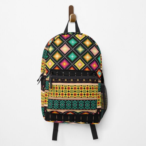 Item preview, Vibrant Multi-Color Ethnic Pixel Border Design designed and sold by Khwanchai.