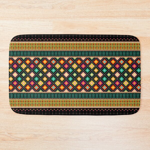 Item preview, Vibrant Multi-Color Ethnic Pixel Border Design designed and sold by Khwanchai.