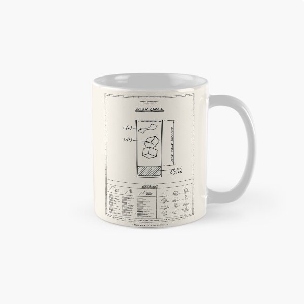 Item preview, Highball Cocktail Blueprint (Dark Ink) designed and sold by CocktailCadre.