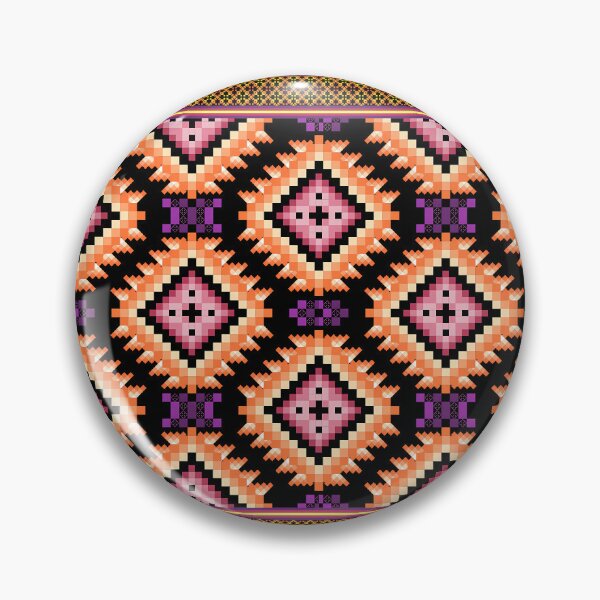 Item preview, Vibrant Orange & Magenta Ethnic Pixel Border Design designed and sold by Khwanchai.