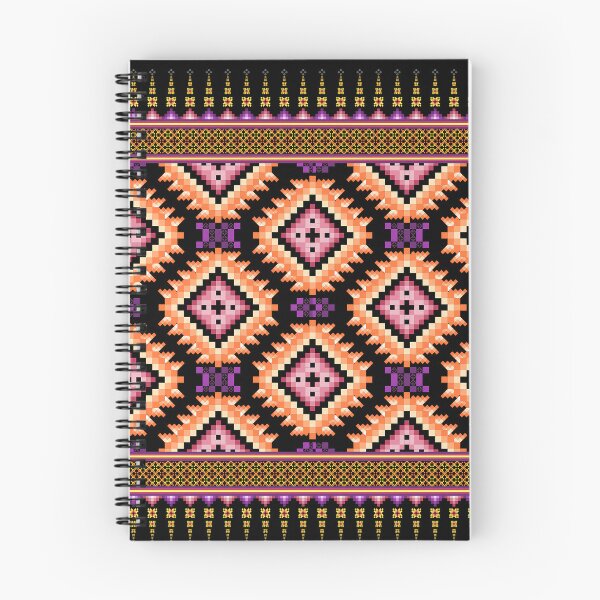 Item preview, Vibrant Orange & Magenta Ethnic Pixel Border Design designed and sold by Khwanchai.