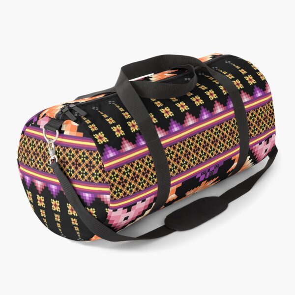 Item preview, Vibrant Orange & Magenta Ethnic Pixel Border Design designed and sold by Khwanchai.