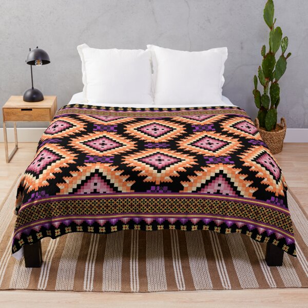 Item preview, Vibrant Orange & Magenta Ethnic Pixel Border Design designed and sold by Khwanchai.