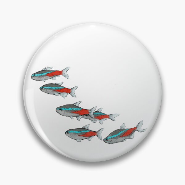 Item preview, School of Neon Tetra Fish - Digital Painting by REAL ARTIST designed and sold by Caitlyn Cooper.