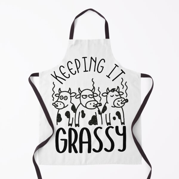 Item preview, Keeping It Grassy – Funny Cow Weed Doodle | Hand-Drawn Cartoon Stoner T-Shirt designed and sold by Thehatinthecat.
