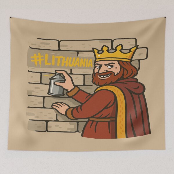Item preview, Mindaugas Was Here – Funny Lithuania Landmark Travel designed and sold by Globalcitytees.