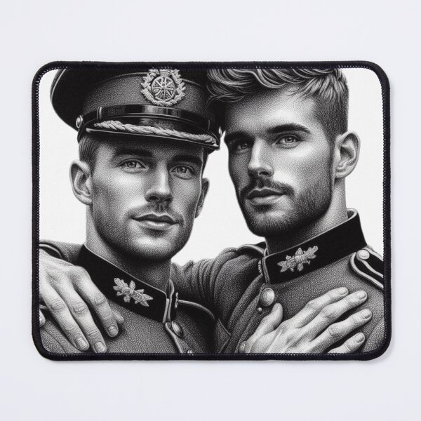 Item preview, Tom of Finland Tribute Brothers In Arms Military Gay Pride Graphic Design designed and sold by ItsAKinkThing.