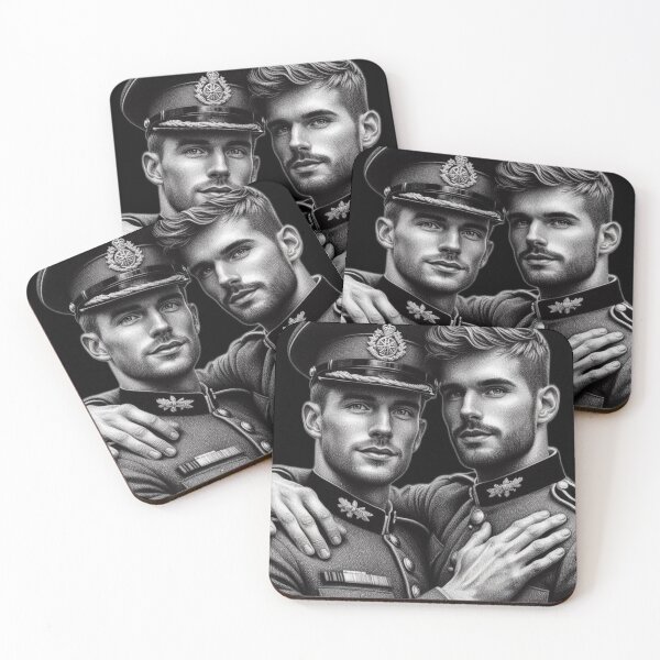 Item preview, Tom of Finland Tribute Brothers In Arms Military Gay Pride Graphic Design designed and sold by ItsAKinkThing.