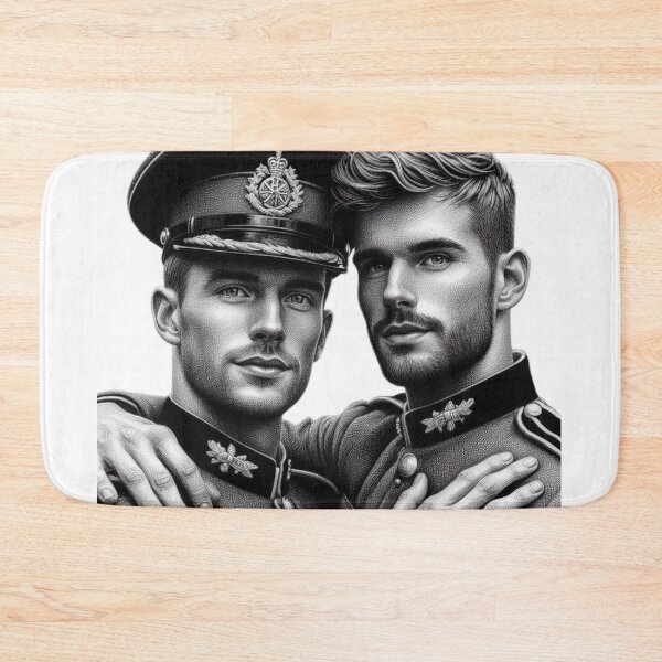 Item preview, Tom of Finland Tribute Brothers In Arms Military Gay Pride Graphic Design designed and sold by ItsAKinkThing.