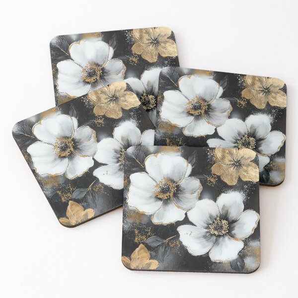 Item preview, Glitter flowers with black background  designed and sold by Chirayu1111.