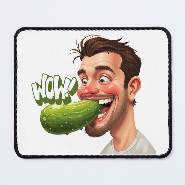 Item preview, A man eating a cucumber sticker designed and sold by anandsiva2703.