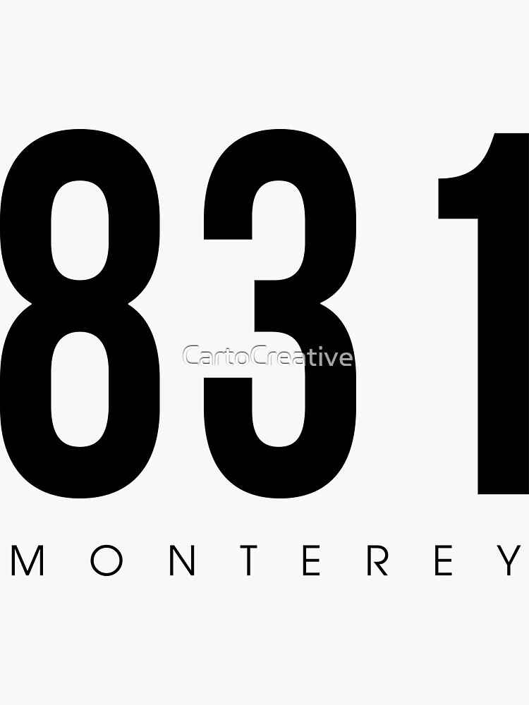 monterey-ca-831-area-code-design-sticker-for-sale-by-cartocreative