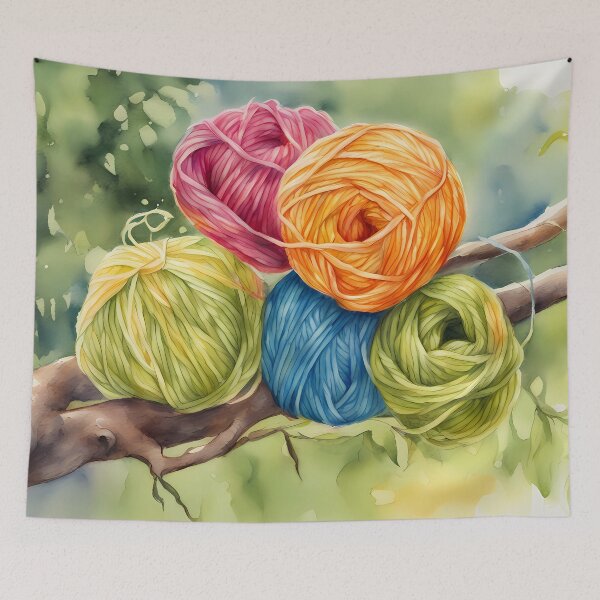 Item preview, Colorful Yarn Skeins in Tree designed and sold by CalmnessbyChoice.