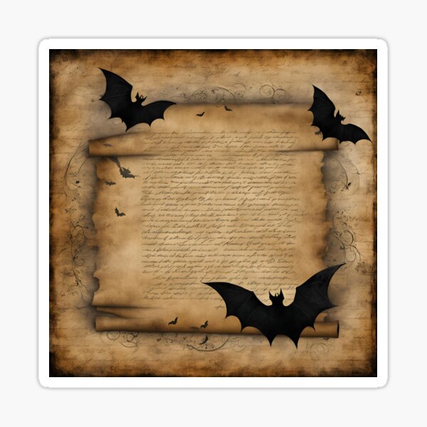 Item preview, Gothic Bat Scroll – Dark Themed Halloween Wall Art designed and sold by Diclebaybas.