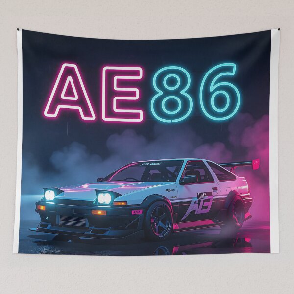 Item preview, Neon Art: Toyota AE 86, Lettering Red, Blue designed and sold by Salimgor Hangaround Music.