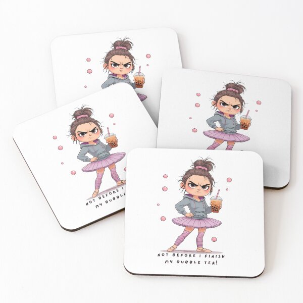 Item preview, Dance Attitude grumpy ballerina with bubble tea designed and sold by Dance Vibes: Blingit Studios.