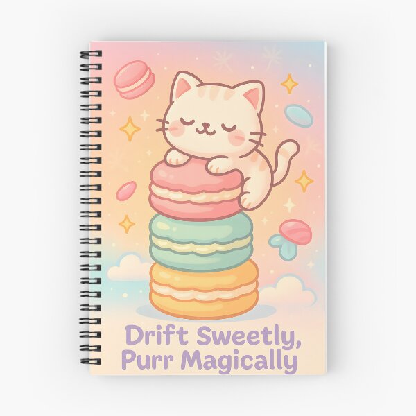 Item preview, Cute Cat on Macarons - Drift Sweetly, Purr Magically designed and sold by Cuckoo Parrot.