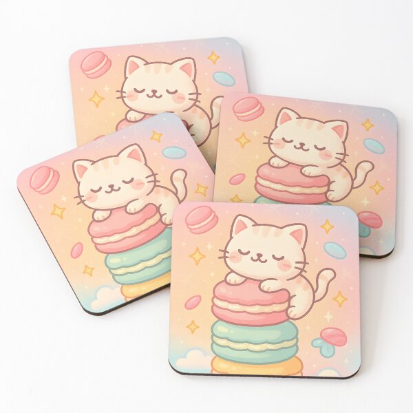 Item preview, Cute Cat on Macarons - Drift Sweetly, Purr Magically designed and sold by Cuckoo Parrot.