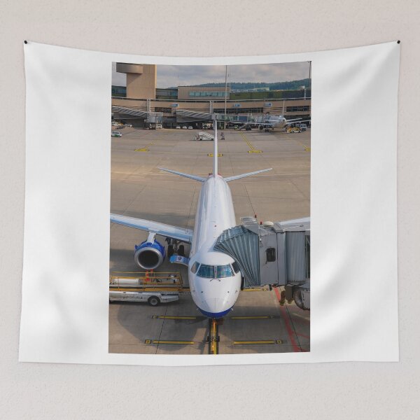 Item preview, Zurich Airport and Passenger Airplane and Boarding Bridge Gate on Airfield designed and sold by Mats Silvan.