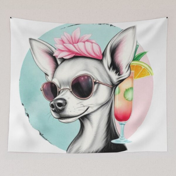 Item preview,  Chihuahua Diva with Tropical Drink designed and sold by Iuqiune.