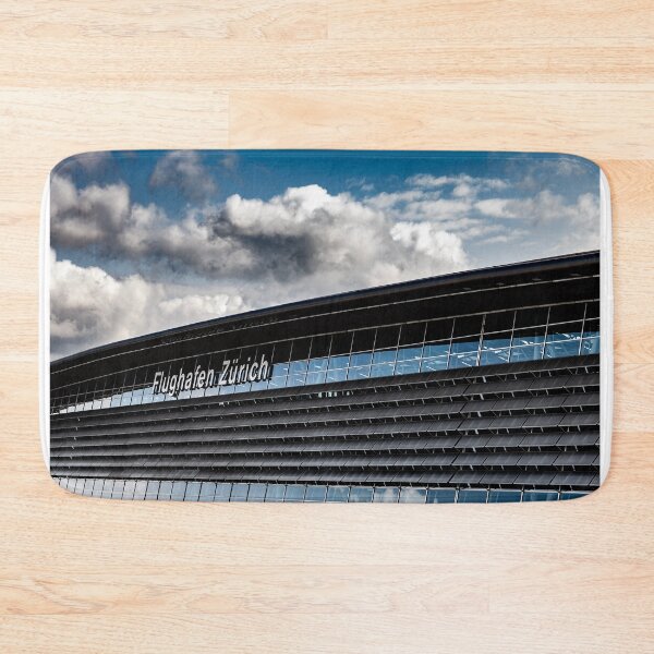 Item preview, Zurich Airport and Building on Airfield in a Sunny Summer Day with Blue Sky and Clouds designed and sold by Mats Silvan.