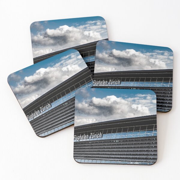 Item preview, Zurich Airport and Building on Airfield in a Sunny Summer Day with Blue Sky and Clouds designed and sold by Mats Silvan.