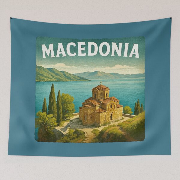 Item preview, Macedonia - Lake Ohrid & Kaneo Church designed and sold by Myra365Art.
