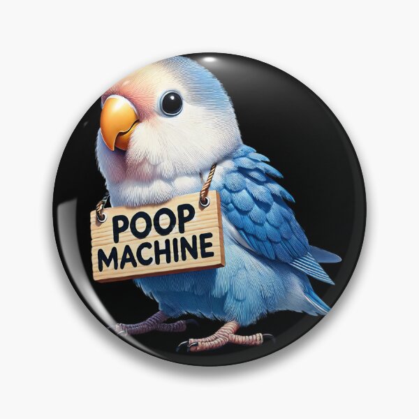 Item preview, Funny Poop Machine Blue Peach Faced Lovebird Parrot Lover Birding Meme designed and sold by Kimberley King Art  King Art.