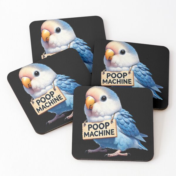 Item preview, Funny Poop Machine Blue Peach Faced Lovebird Parrot Lover Birding Meme designed and sold by Kimberley King Art  King Art.