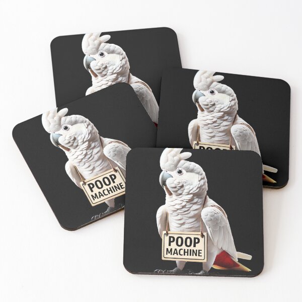 Item preview, Funny Poop Machine Red-vented Cockatoo Parrot Lover Birding Meme designed and sold by Kimberley King Art  King Art.