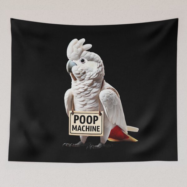 Item preview, Funny Poop Machine Red-vented Cockatoo Parrot Lover Birding Meme designed and sold by Kimberley King Art  King Art.