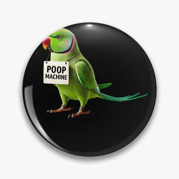 Item preview, Funny Poop Machine Ringneck Parakeet Parrot Lover Birding Meme designed and sold by Kimberley King Art  King Art.