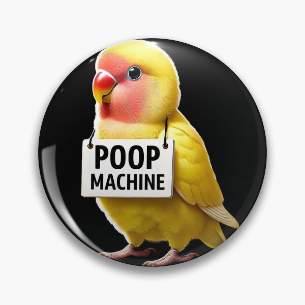 Item preview, Funny Poop Machine Rosy Faced Yellow Lovebird Parrot Lover Birding Meme designed and sold by Kimberley King Art  King Art.