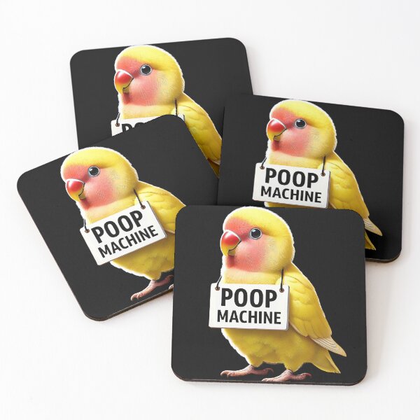 Item preview, Funny Poop Machine Rosy Faced Yellow Lovebird Parrot Lover Birding Meme designed and sold by Kimberley King Art  King Art.