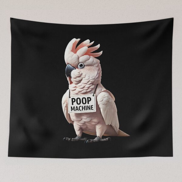 Item preview, Funny Poop Machine Salmon-Crested Cockatoo Parrot Lover Birding Meme designed and sold by Kimberley King Art  King Art.